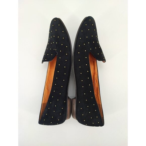 Madewell Women's Teddy Black Suede Studded Flats Size 8 US - Picture 6 of 9